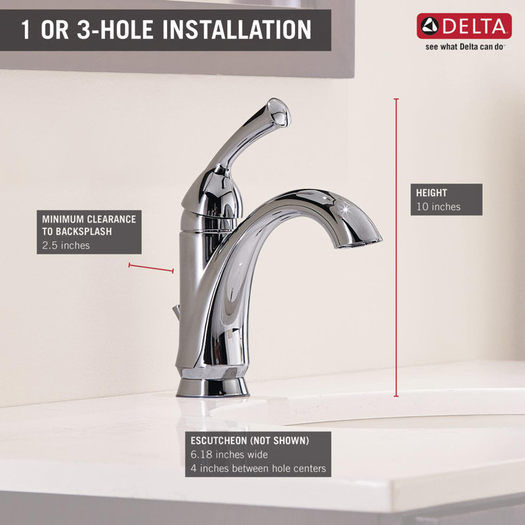 Chrome Single Hole Modern Bathroom Faucet with Drain Assembly