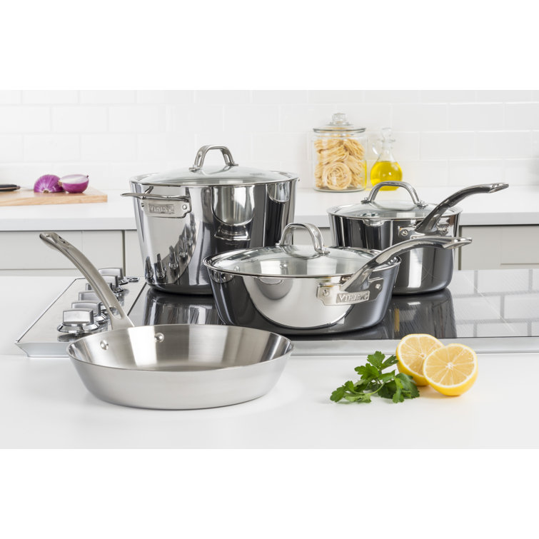 Viking 3-Ply Stainless Steel 7-Piece Cookware Set with Glass Lids