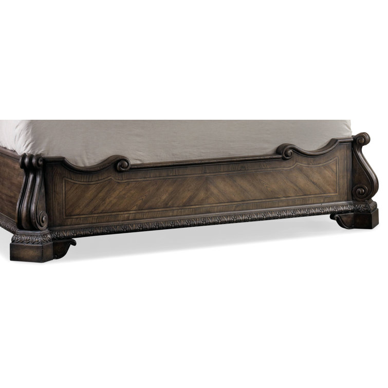 Rhapsody Walnut King Wood Frame Panel Bed