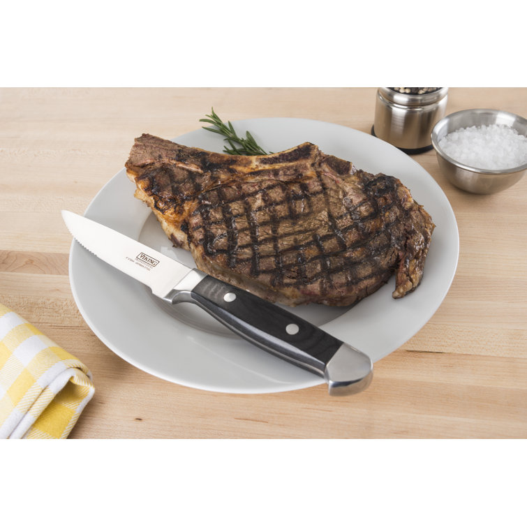 Viking Viking Steakhouse Pakka Wood 6-Piece Steak Knife Set with Wooden Box (Set of 6)