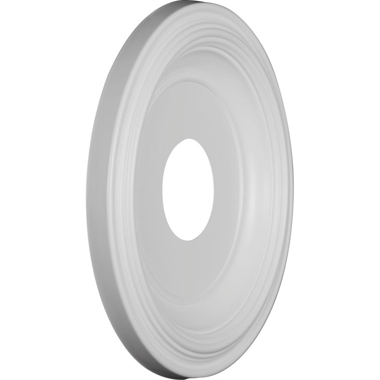 White Thermoformed PVC Traditional Ceiling Medallion, 13-inch