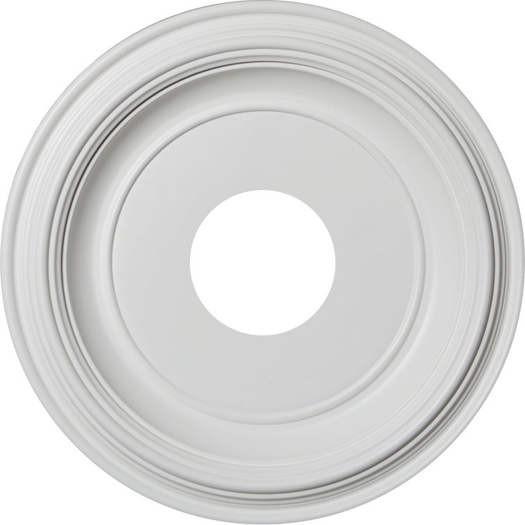 White Thermoformed PVC Traditional Ceiling Medallion, 13-inch