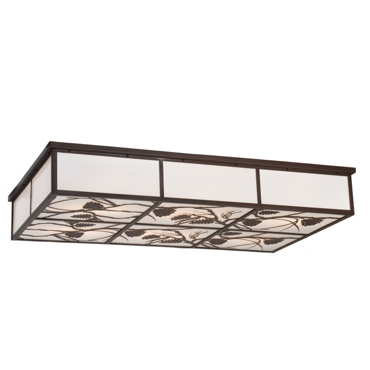 60" White Glass Globe Flush Mount Ceiling Light