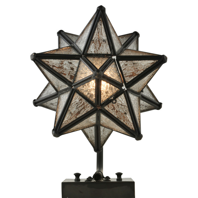 Moravian Bronze and Clear Seedy Glass Wall Sconce