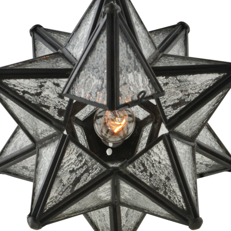 Moravian Bronze and Clear Seedy Glass Wall Sconce