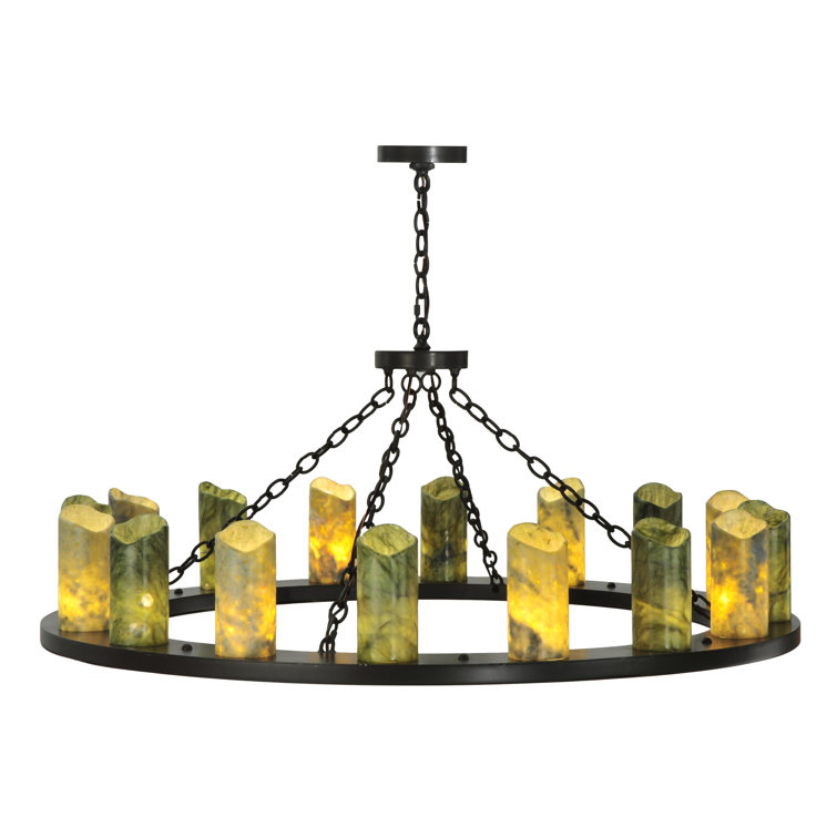 Loxley 16-Light Timeless Bronze Wagon Wheel Chandelier
