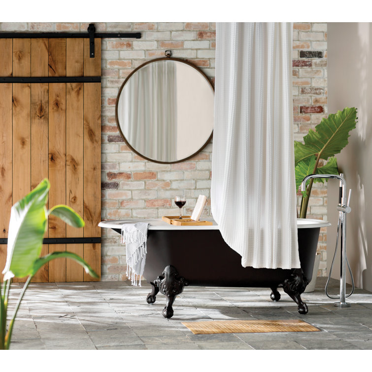 Polished Chrome Floor-Mount Bath Filler with Handshower