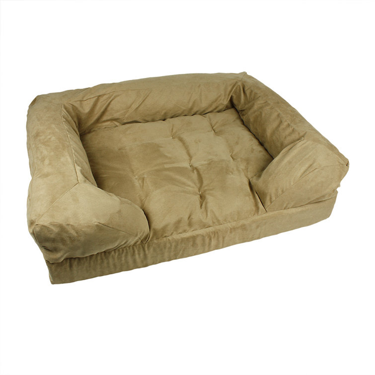 Medium Orthopedic Buckskin Suede Bolster Dog Sofa