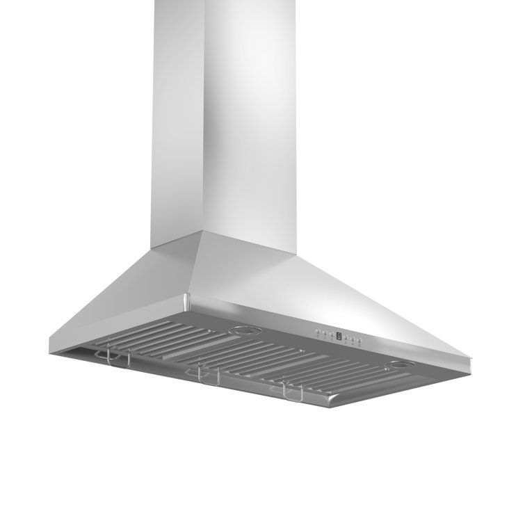 36" Stainless Steel Convertible Wall Mount Range Hood with Charcoal Filter