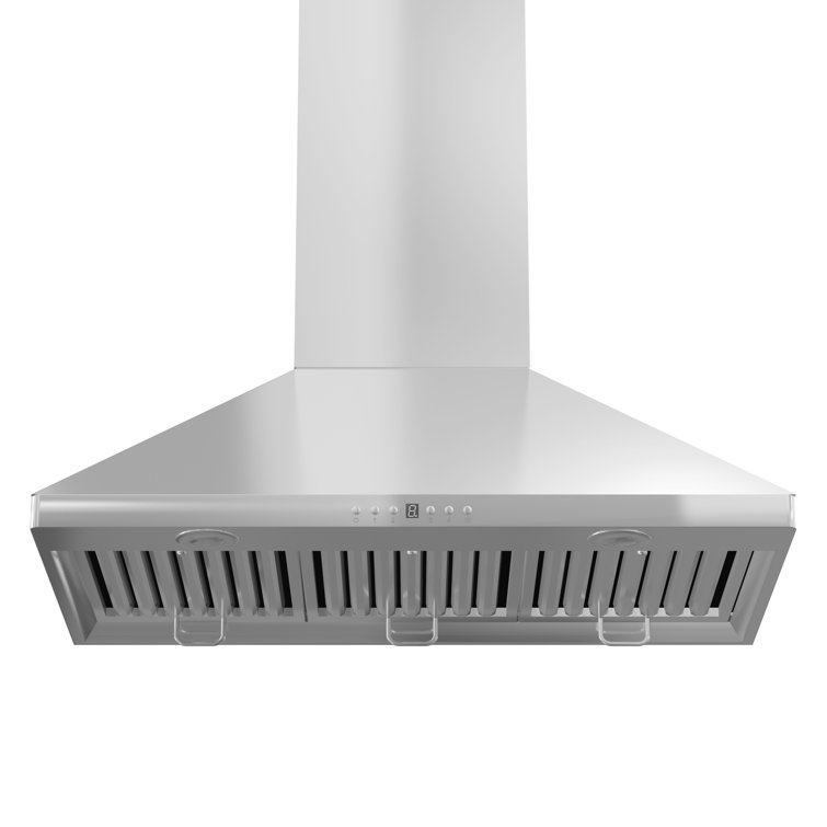 36" Stainless Steel Convertible Wall Mount Range Hood with Charcoal Filter
