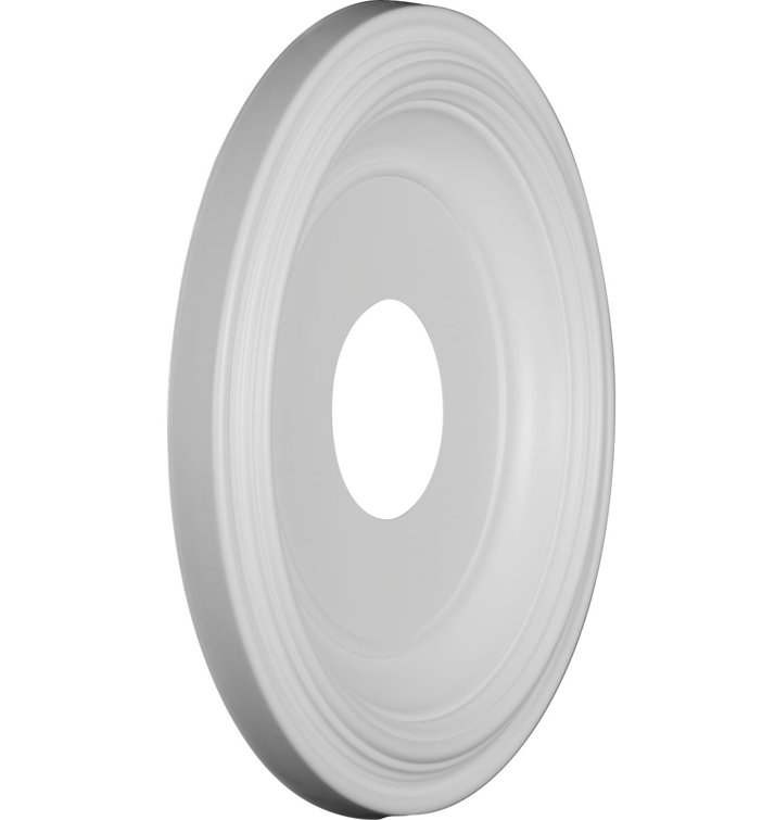 White Thermoformed PVC Traditional Ceiling Medallion, 13-inch