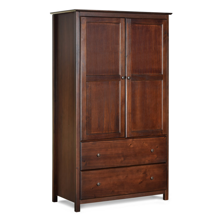 Cherry Solid Wood Shaker Style Armoire with Drawers