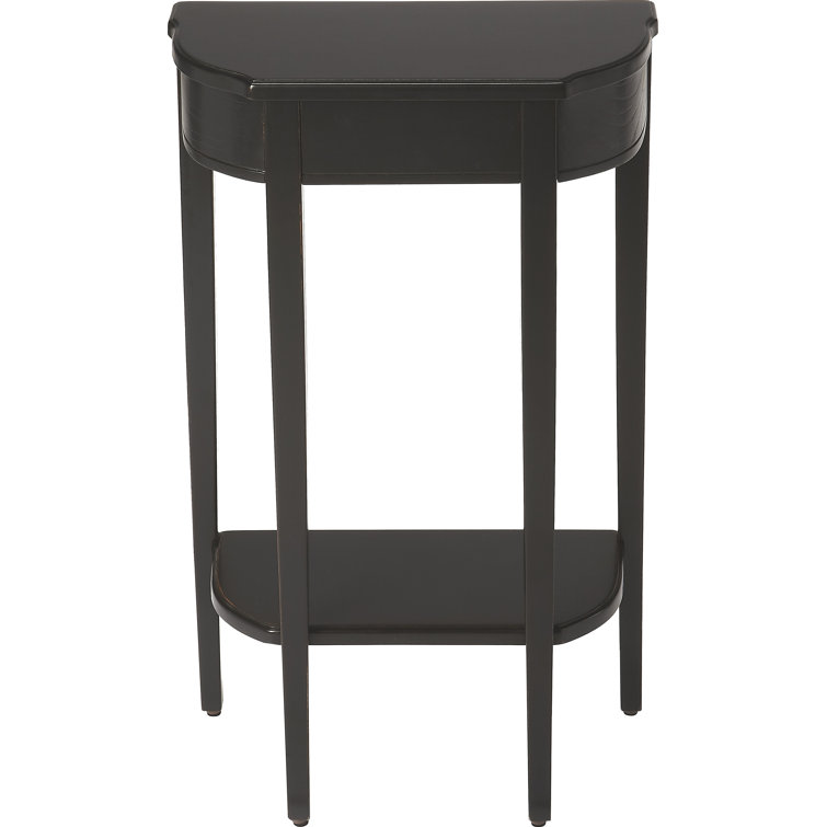 Wendell Black Licorice Demilune Console Table with Storage