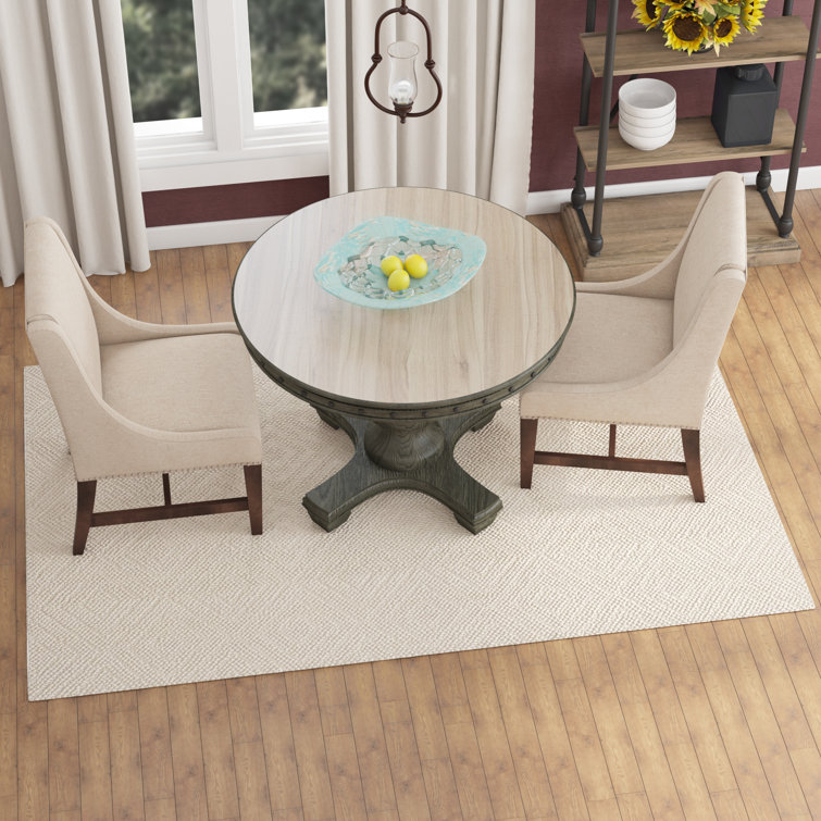 Handmade Ivory Diamond Trellis Wool and Cotton Rug