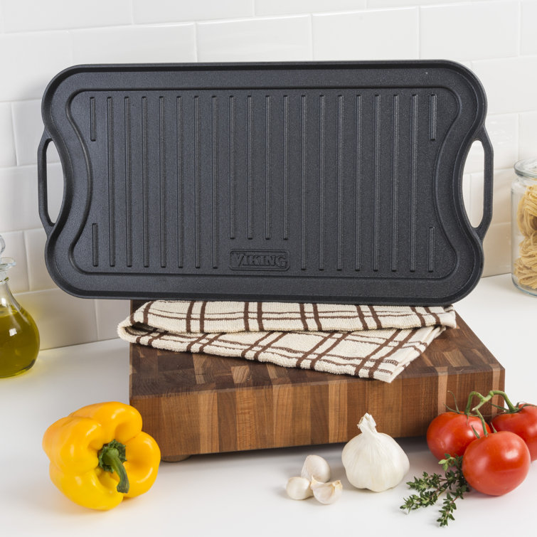 Viking 20-Inch Black Cast Iron Reversible Grill Griddle