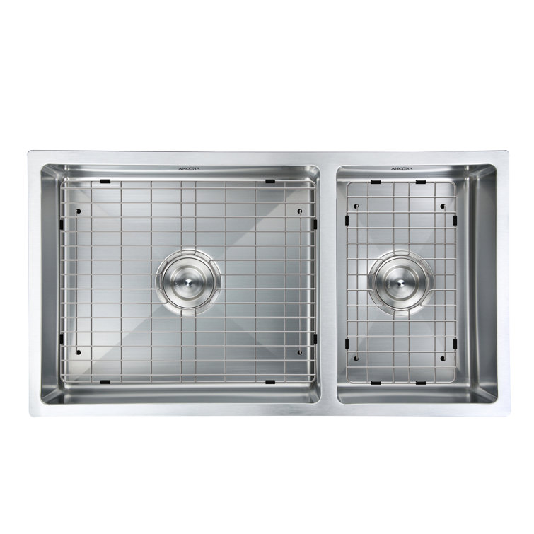 Prestige 32'' Satin Stainless Steel Double Bowl Undermount Kitchen Sink