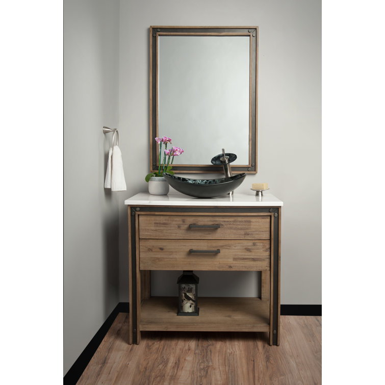 Black and Silver Oval Glass Above-Counter Vessel Sink