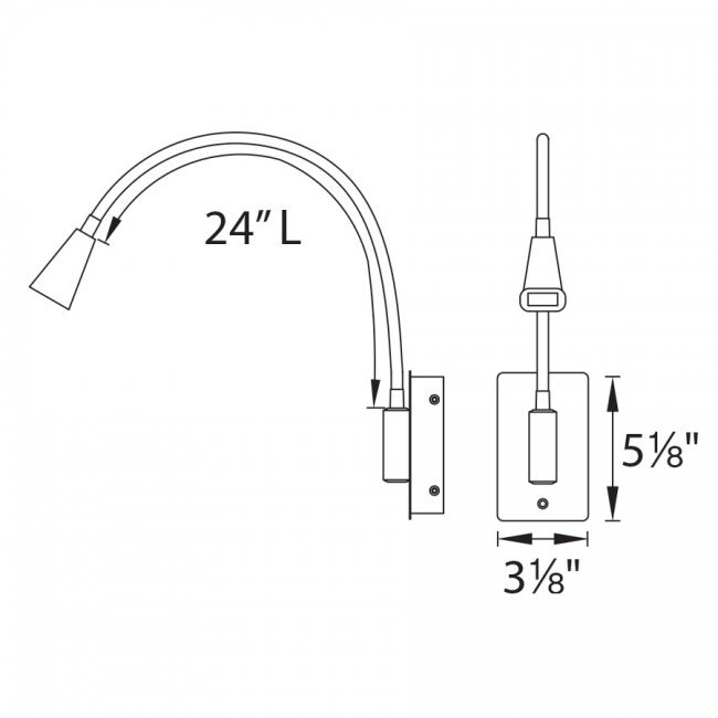 Stretch LED Black Swing Arm Wall Light with Dimmable Feature