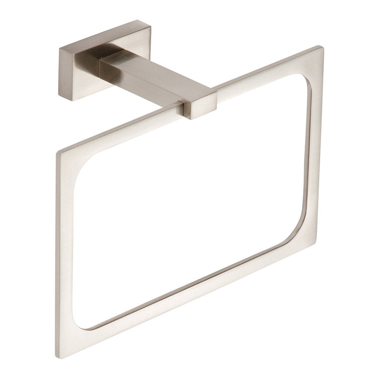 Polished Nickel Modern Rectangular Towel Ring