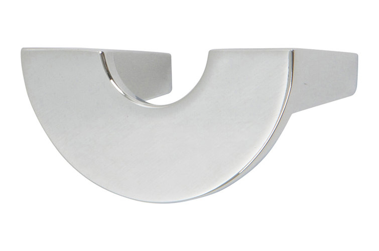 Polished Chrome Modern Designer Finger Knob with Mounting Hardware