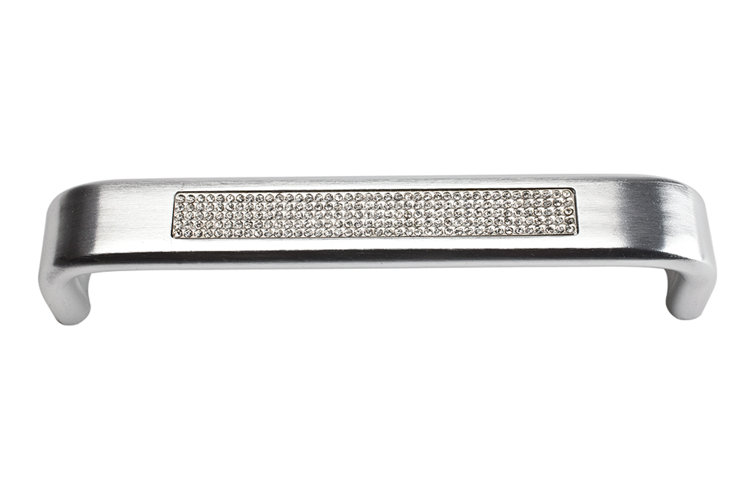 Modern Matte Chrome Arch Bar Pull with Mounting Hardware