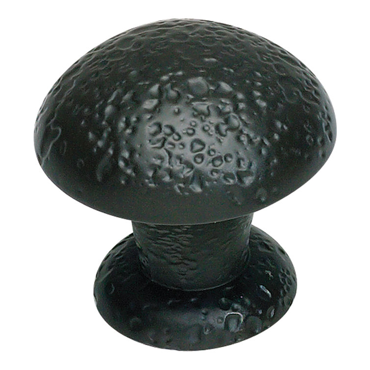 Aged Bronze Round Mushroom Knob with Mounting Hardware