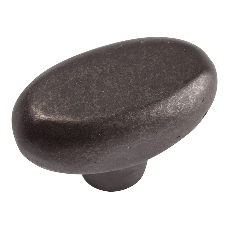 Oil Rubbed Bronze Oval Rustic Knob with Mounting Hardware