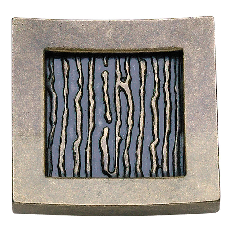 Burnished Bronze Square Modern Knob with Textured Design