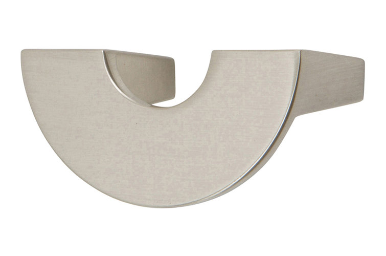 Brushed Nickel Modern Finger Knob with Mounting Hardware