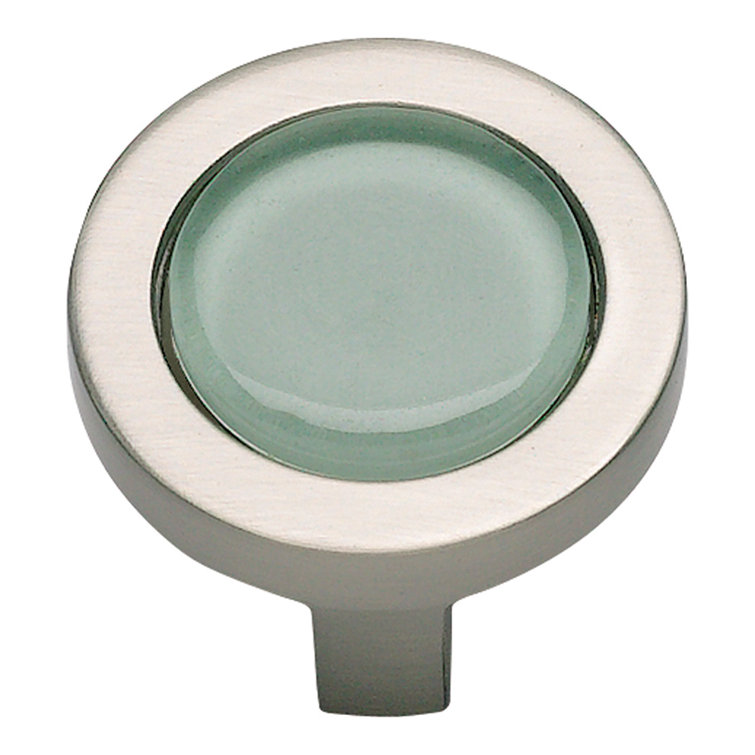 Brushed Nickel Round Knob with Mounting Hardware