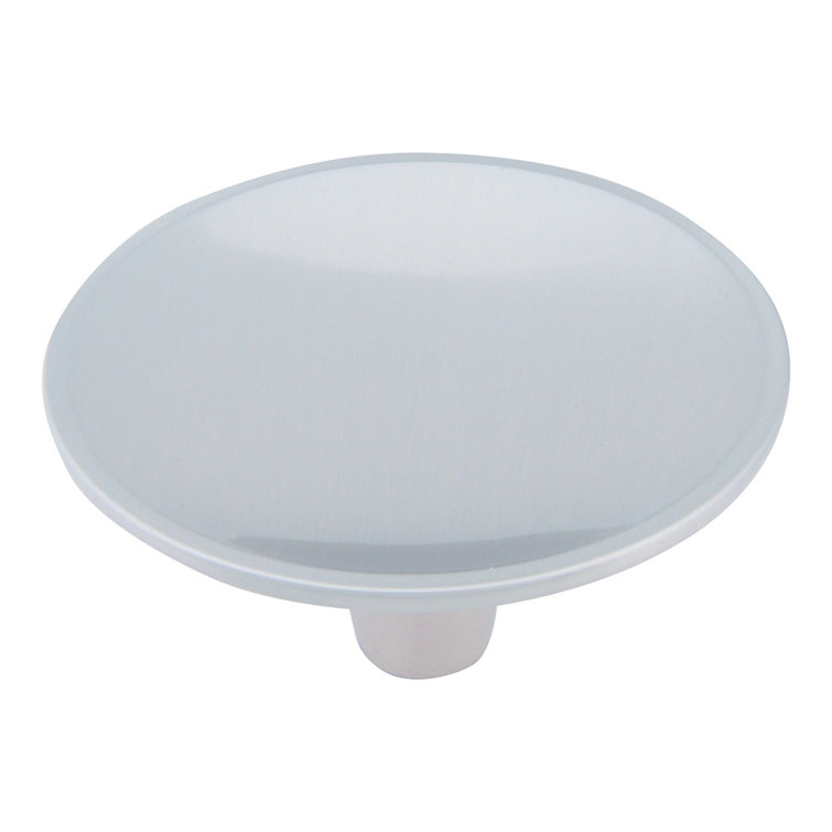 Brushed Nickel Round Knob with Mounting Hardware