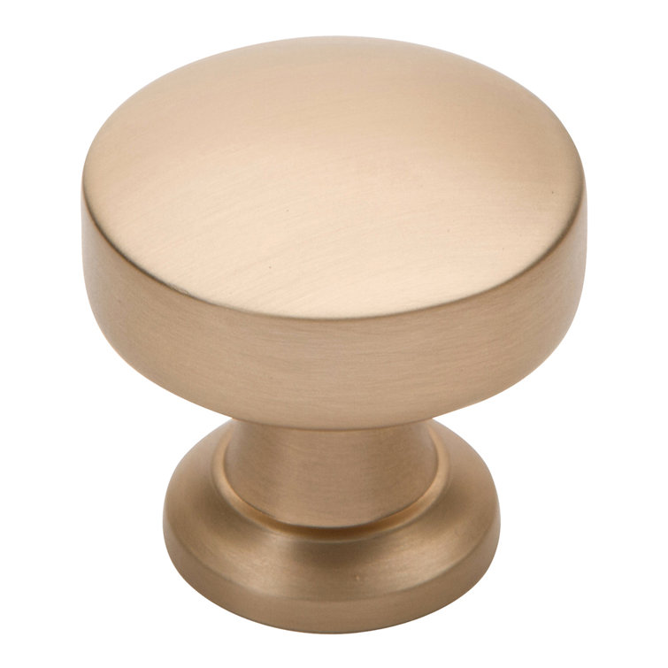 Champagne Brushed Nickel Round Knob with Mounting Hardware