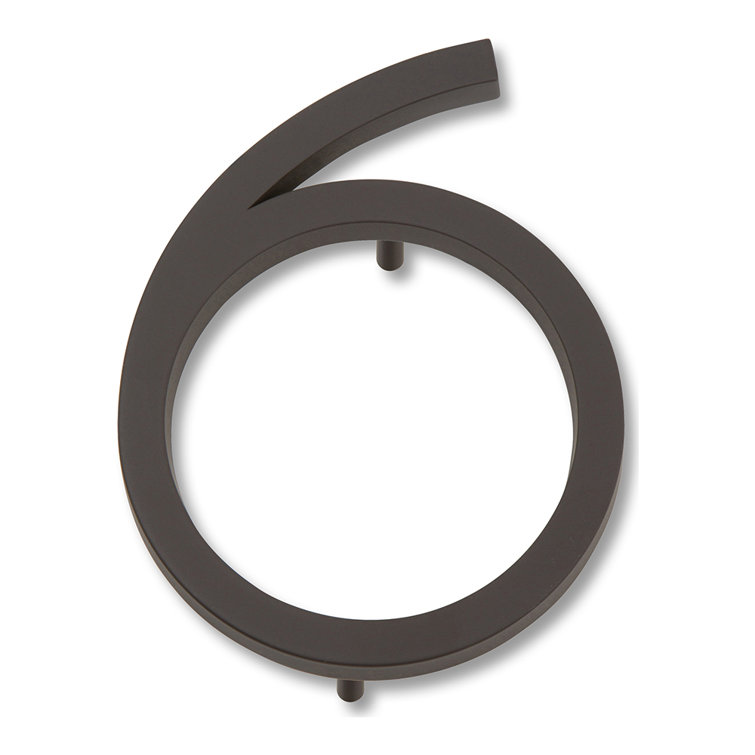 Aged Bronze 4-1/2" Floating Metal House Number