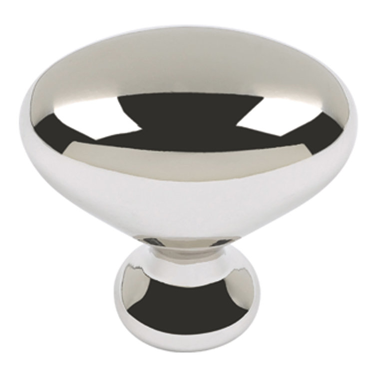 Polished Nickel Oval Knob with Mounting Hardware