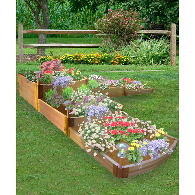Classic Sienna Brown Composite Tri-Level Raised Garden Bed