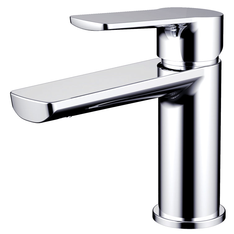 Chrome Single-Hole Single-Handle Lever Bathroom Faucet