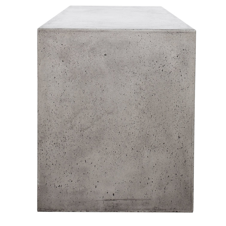 Brinlie Modern 55'' Grey Fiber-Reinforced Cement Outdoor Bench