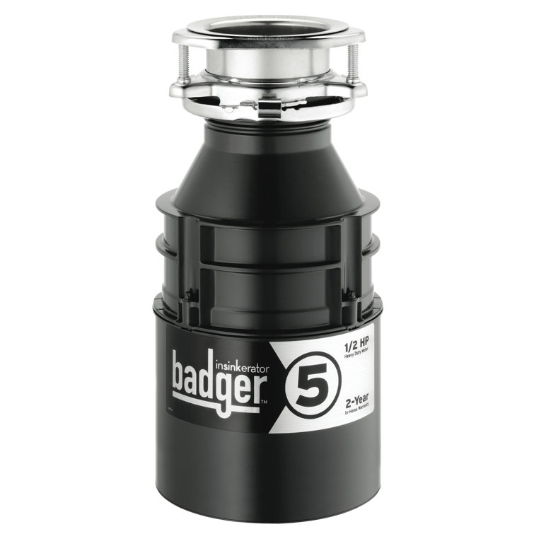 Badger 5 Black and Gray 1/2 HP Continuous Feed Garbage Disposal