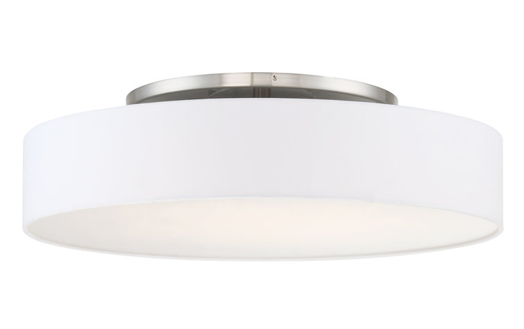 Manhattan Elegance 26" LED Drum Semi-Flush Mount in Brushed Nickel