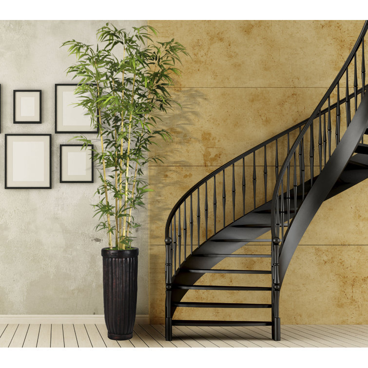 93" Tall Artificial Bamboo Tree in White Planter