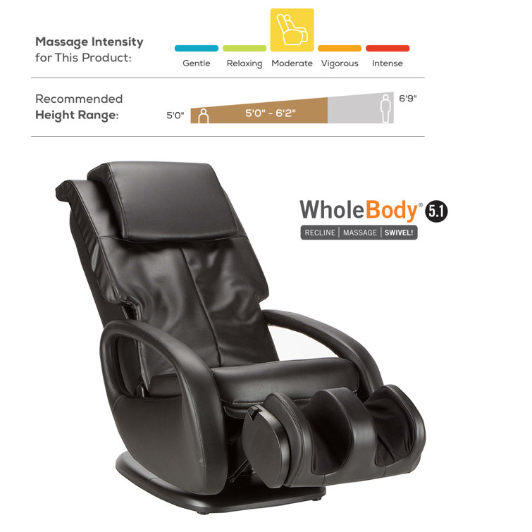 Black Faux Leather Swivel Massage Recliner Chair