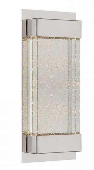 Elysian 13" Dimmable LED Wall Sconce in Polished Nickel with Crystal Bubbles