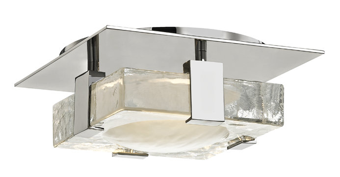 Bourne Polished Nickel 1-Light LED Wall Sconce with Etched Glass Shade