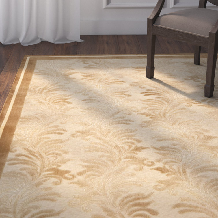 Handmade Red Stripe Tufted Wool and Viscose Rug
