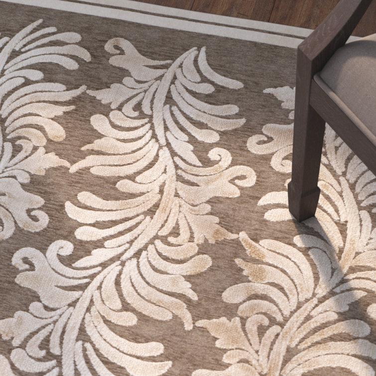 Handmade Brown Wool and Viscose Tufted Rectangular Rug 2'7" x 4'0"