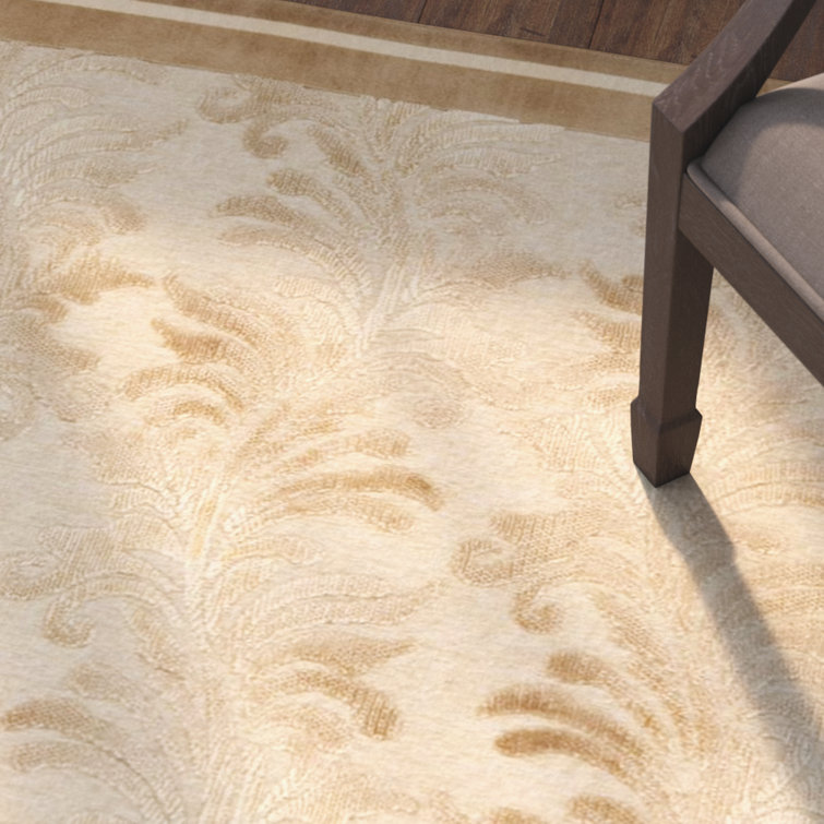 Handmade Red Stripe Tufted Wool and Viscose Rug