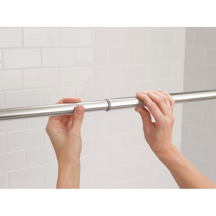 Chrome Adjustable Tension Mounted Straight Shower Curtain Rod