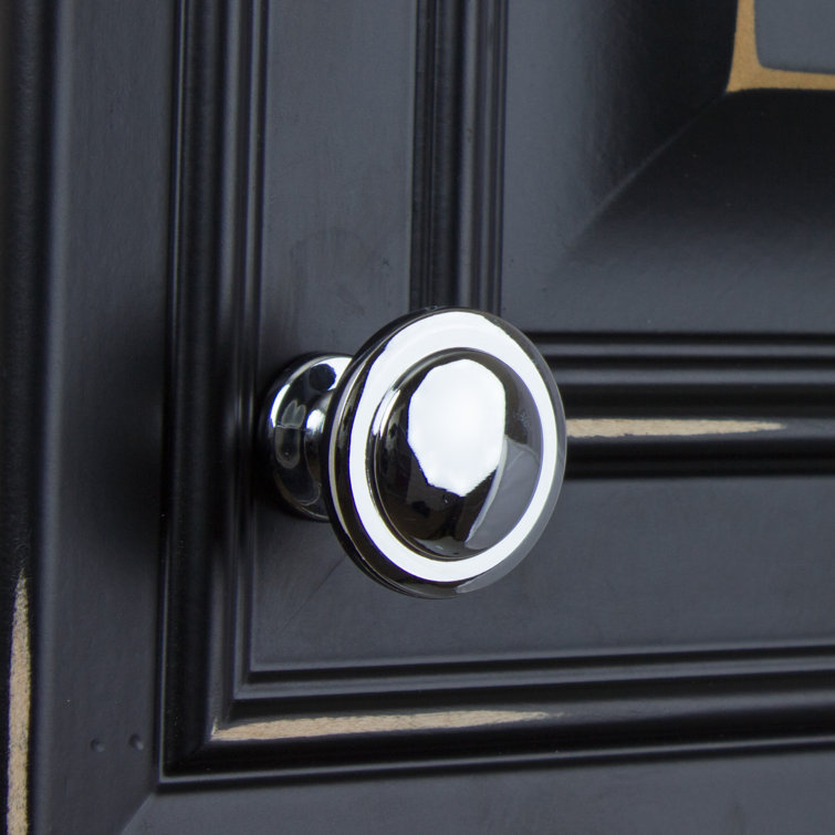 Polished Chrome Round Cabinet Knob with Mounting Hardware