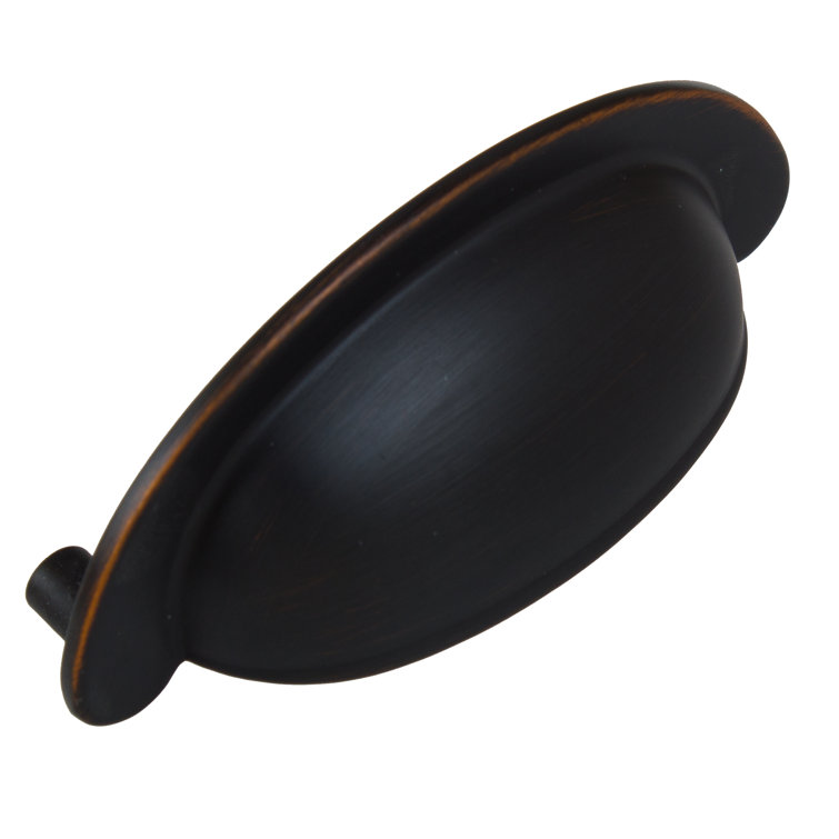 Oil Rubbed Bronze Traditional Cup Bin Pull with Mounting Hardware