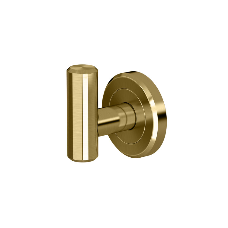 Brushed Brass Minimalist Wall Mounted Single Robe Hook